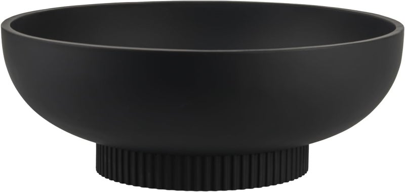 Deobath Large Resin Pedestal Decorative Bowl - Modern Handicraft Bowls for Home Decor - Fruit Bowl for Kitchen Counter - Key Bowl for Entryway Table,Matte Black - Image 1
